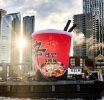 Giant Shin Ramyun cup takes to the Thames in London